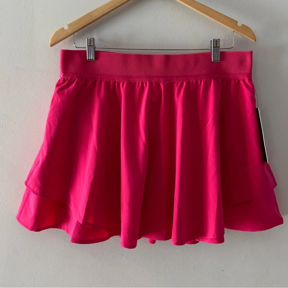 NWT 90 Degrees by Reflex Lightstreme Hypersonic Layered Skort, XL, preppy sorbet